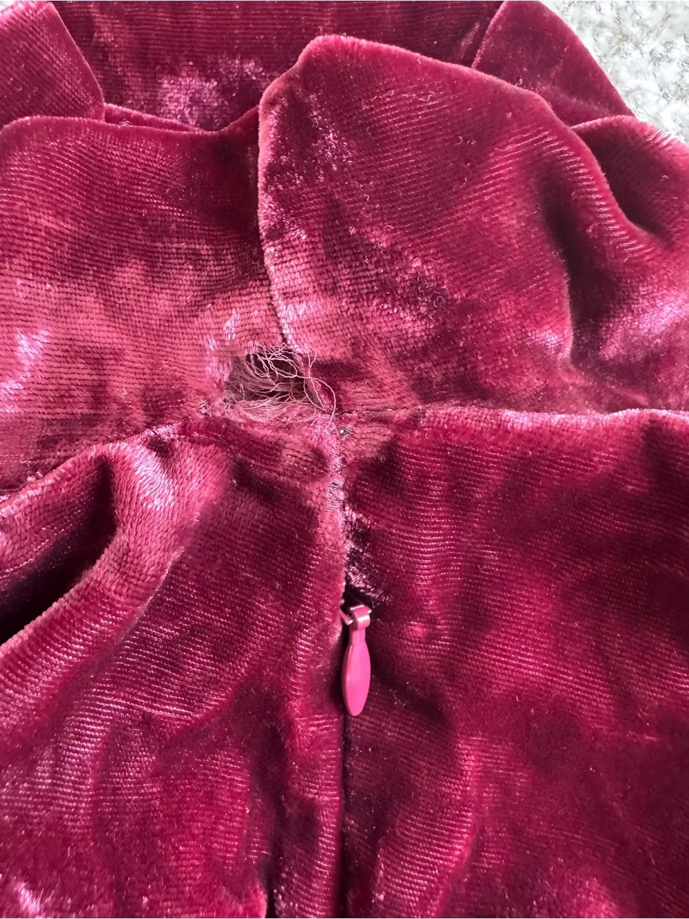 J. Crew Velvet Top in Burgundy